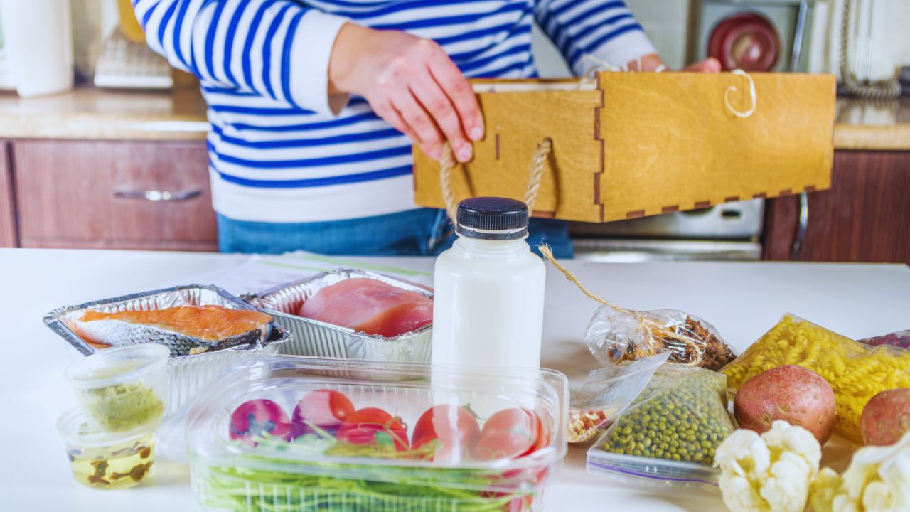 a meal delivery kit concept in a kitchen