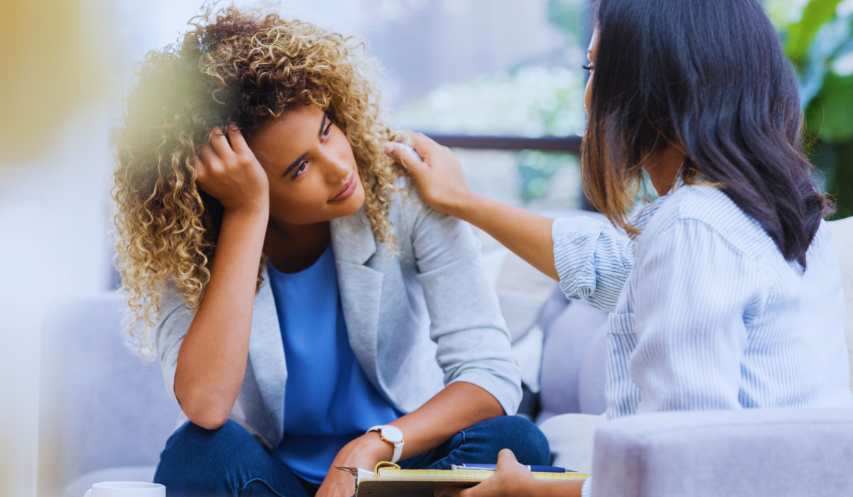 a young woman seeking mental health advice