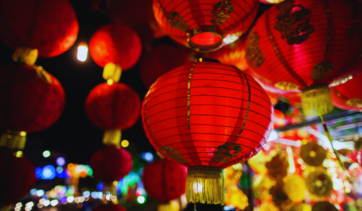 asian lanterns on lunar new year