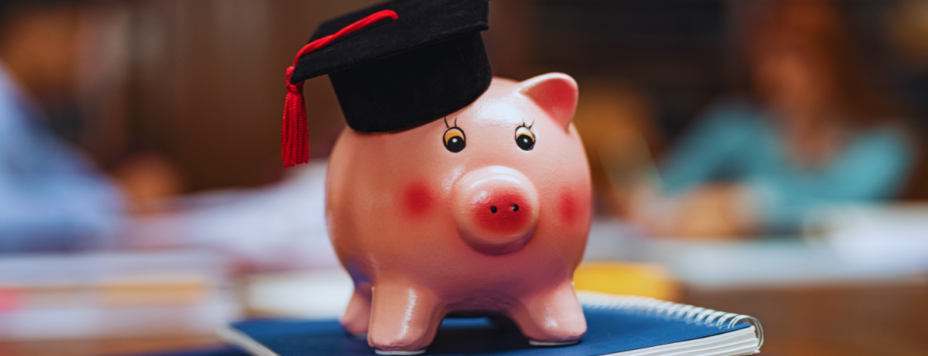 a piggy bank representing student loans