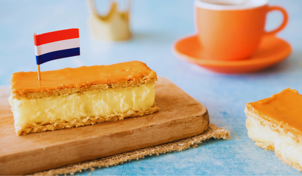 Dutch Orange Tompouce Cake